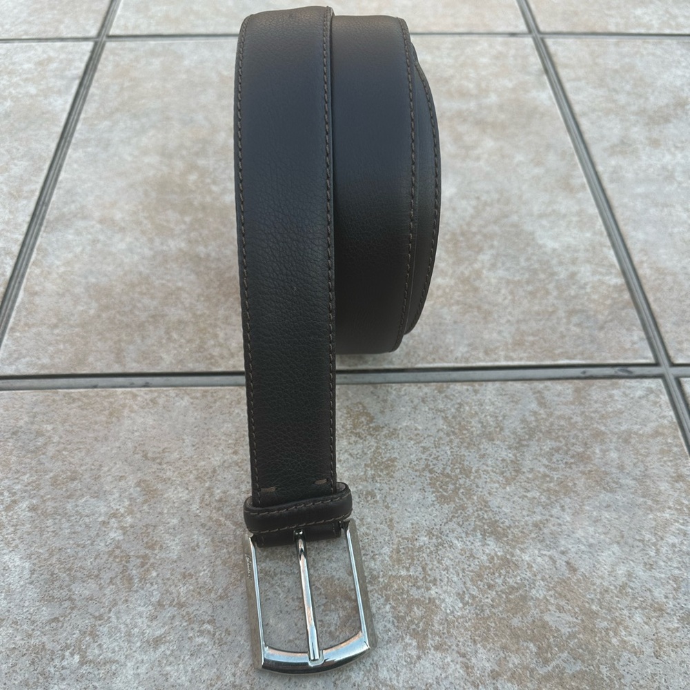 Brioni Black Leather Belt